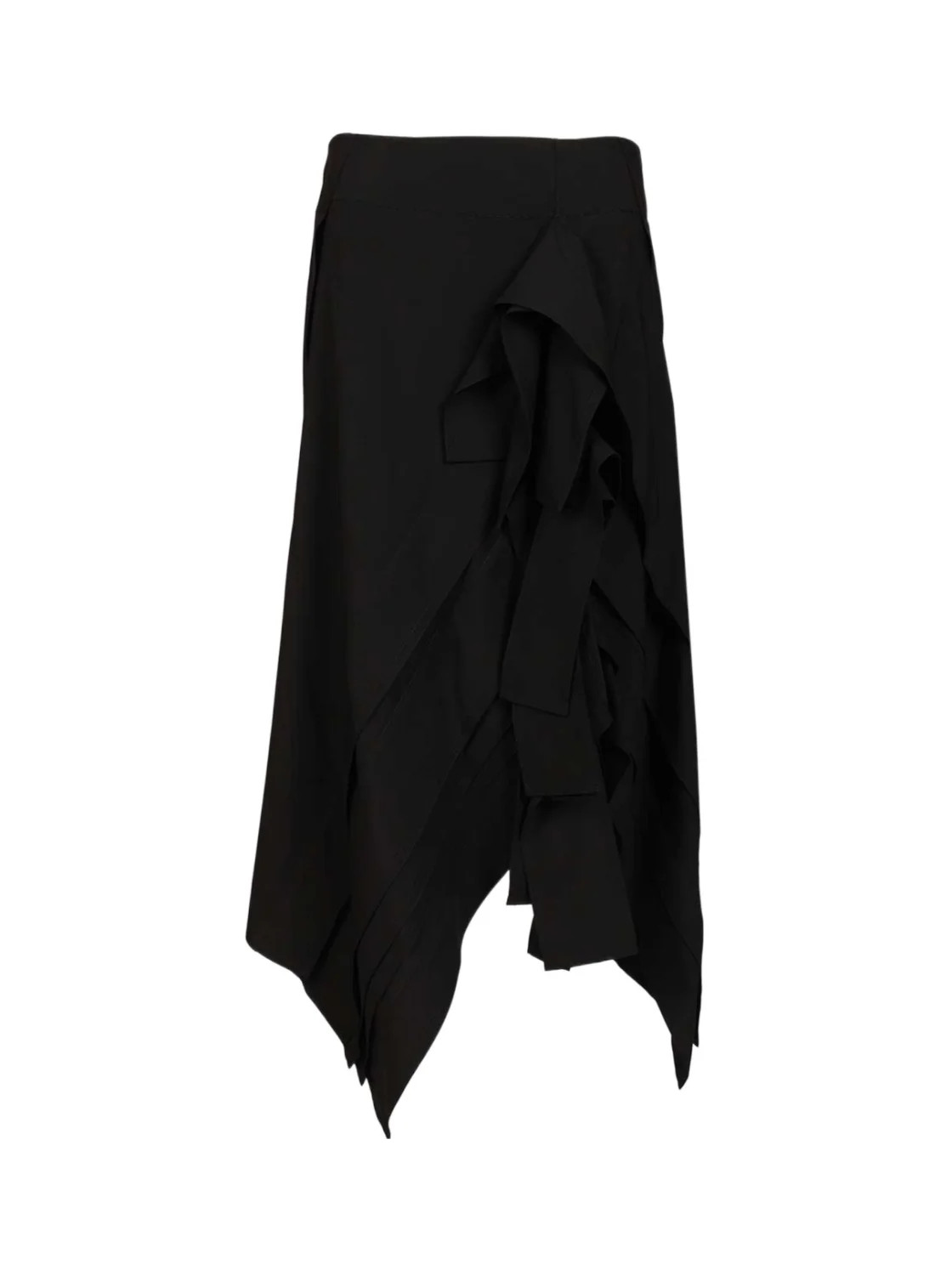 Bottega Veneta Ruffled Asymmetric Midi Skirt | Senser US