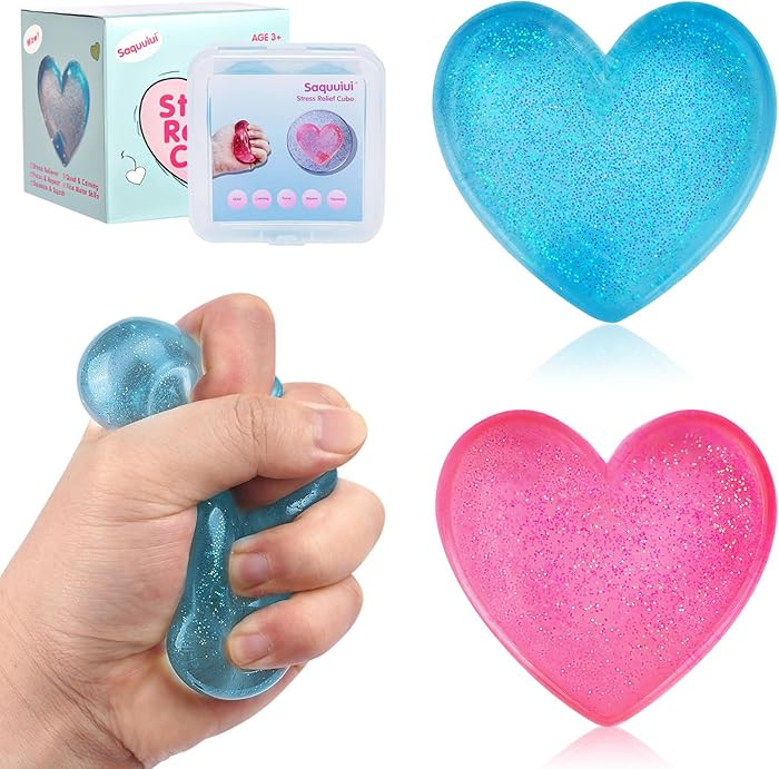2-Pack Stress Cube Set: Quiet Squishy Toys for Anxiety Relief & Improve Focus, Durable, Sensory S... | Amazon (US)