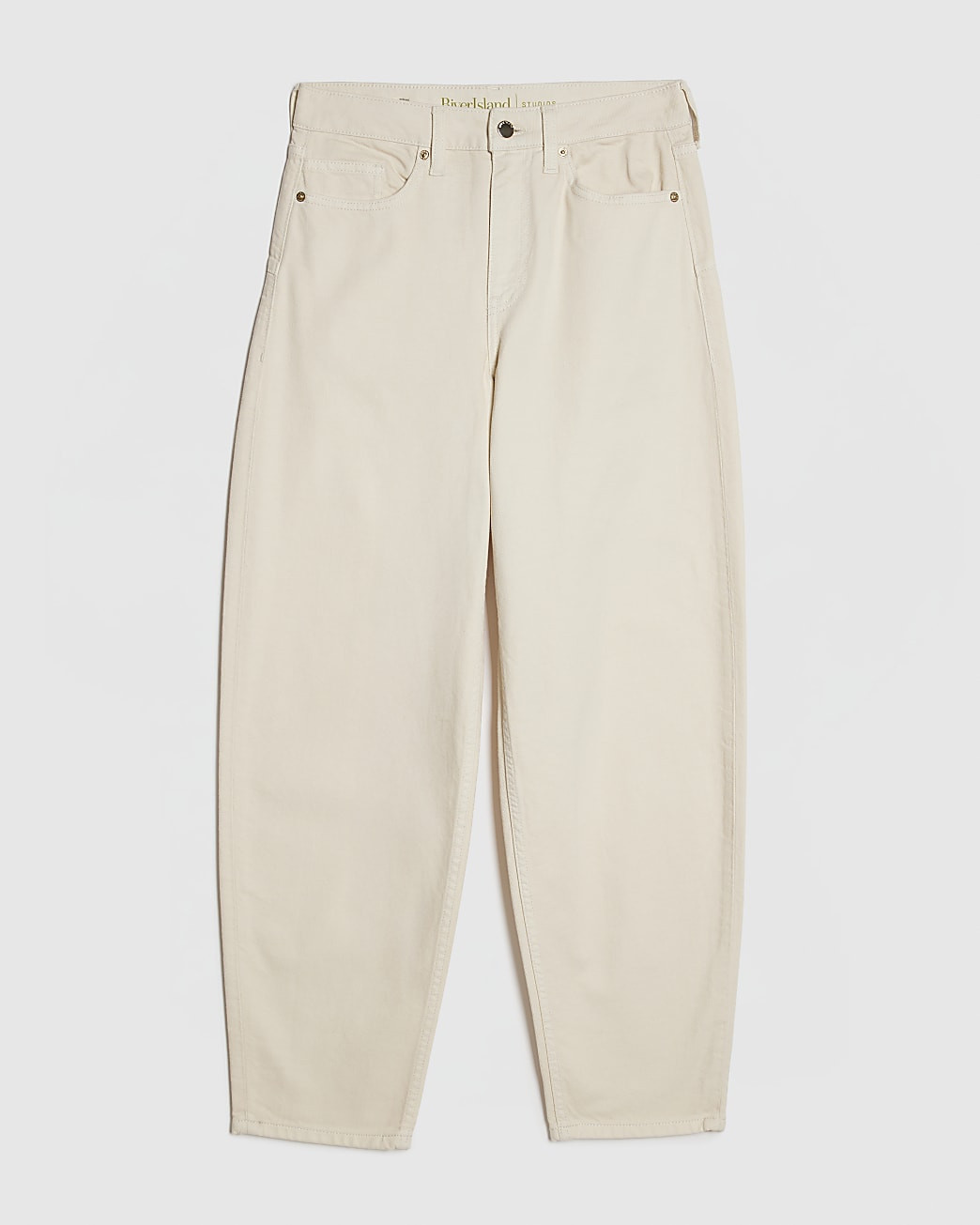 Cream Barrel Leg Jeans | River Island UK & IE