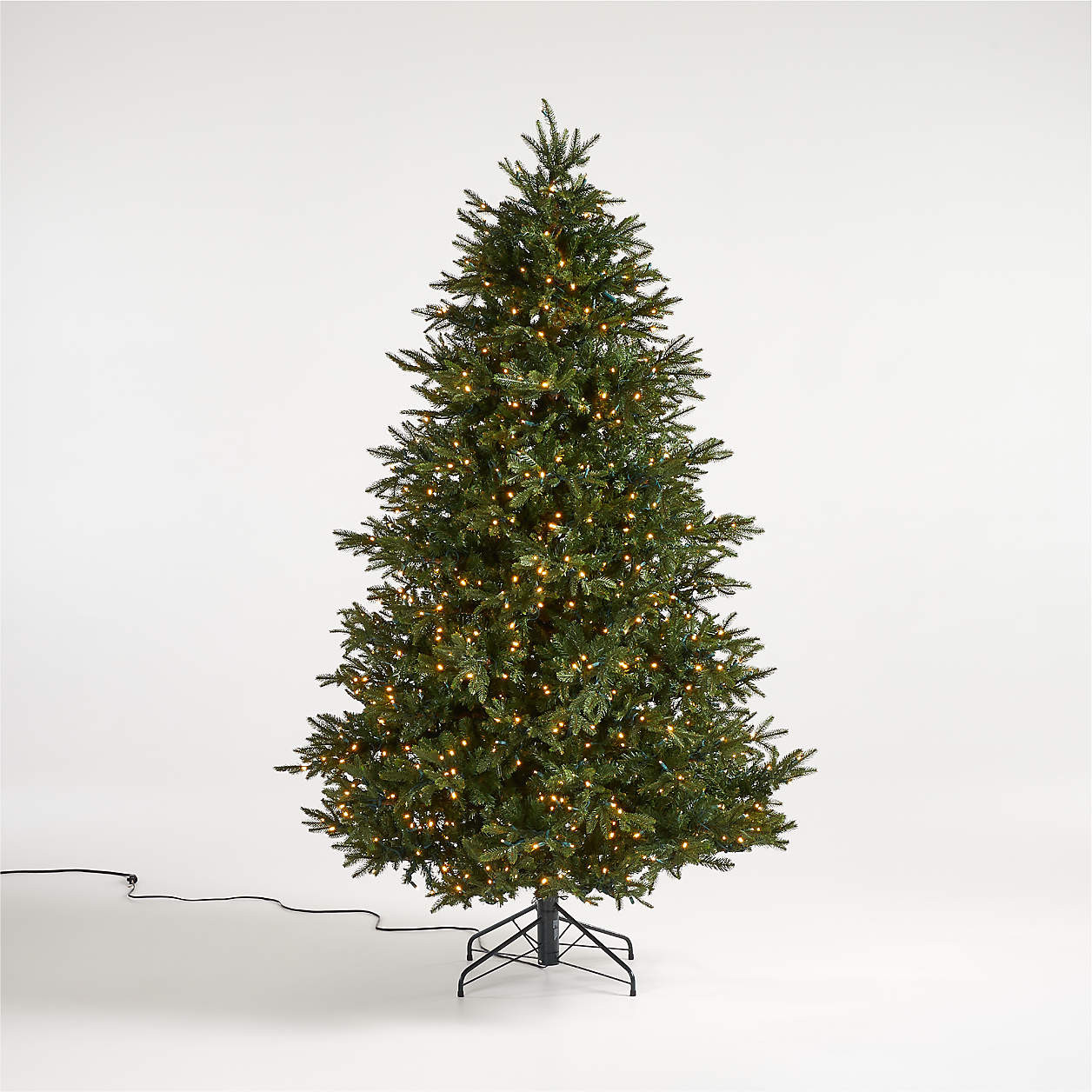 Faux Slim Alaskan Spruce Pre-Lit LED Christmas Tree with White Lights 9' + Reviews | Crate & Barr... | Crate & Barrel