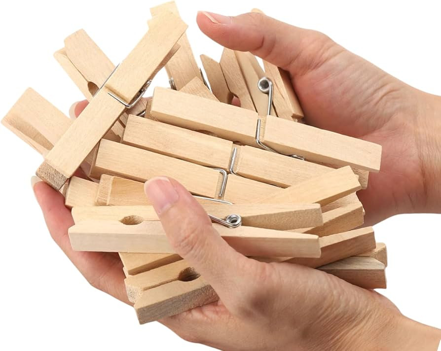 Wood Clothes Pin,Natural Birchwood Clothespins,Strong Grip,Heavy Duty Outdoor Clothes Clips for H... | Amazon (US)