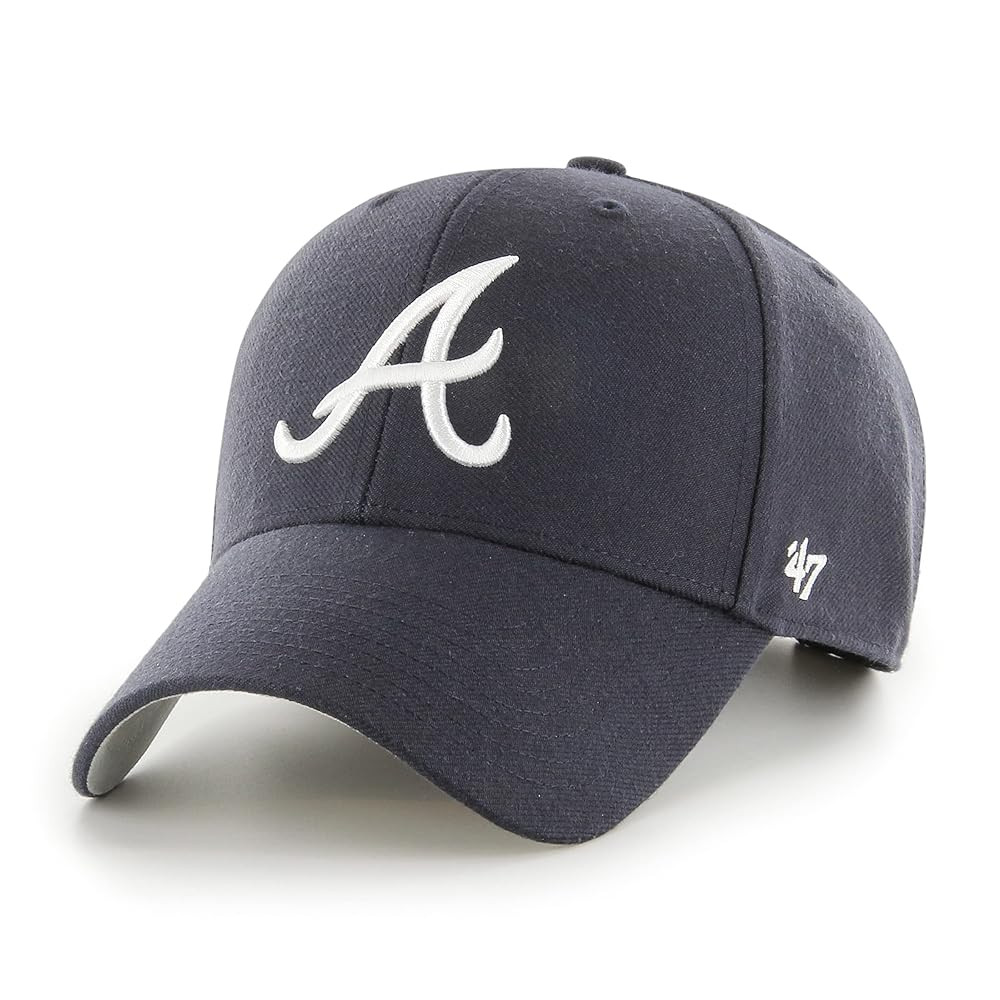 47 Atlanta Braves MLB MVP Unisex Baseball Cap, Adjustable, White Logo, Navy Blue | Amazon (UK)