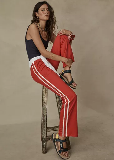 Jersey straight-leg track pants