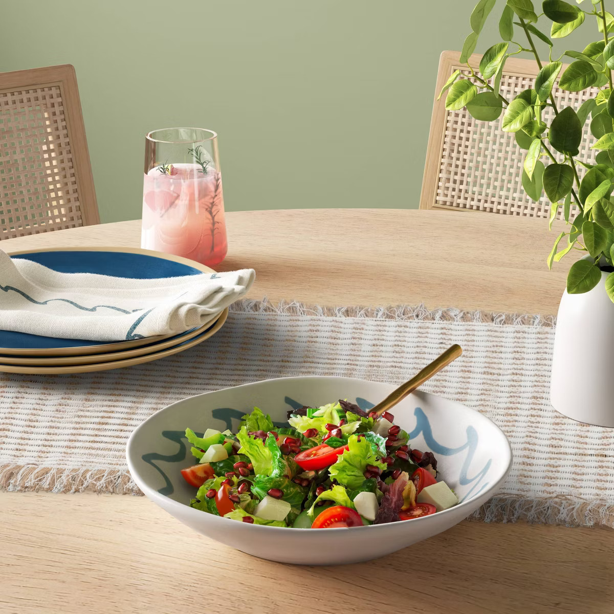 Coastal 26 fl oz Stoneware Dinner Bow Blue Wave - Threshold™ | Target