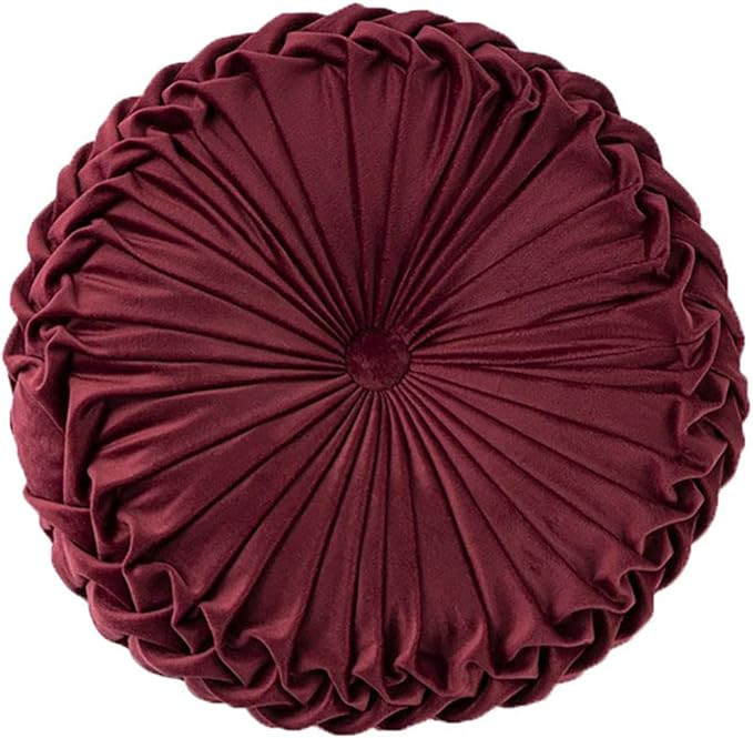 Round Pillows Velvet Pleated Circle Pillow Chair Cushion Floor Pillows Home Decorations for Home ... | Amazon (US)