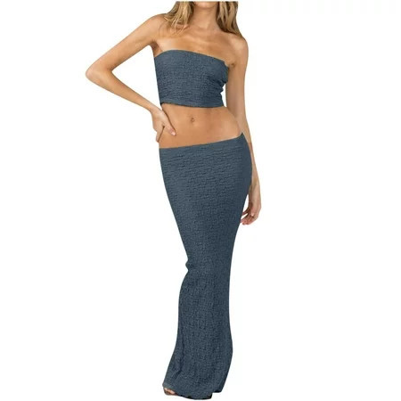 Women Matching Sets Outfits Travel Outfits for Women 2 Piece Sets Clothing Set Female V-Neck Sleeveless Tops Skirt Suit Long Pant Style S_121 Women s Tracksuits Blue S | Walmart (US)