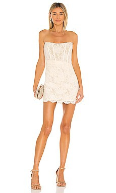 NBD Belladonna Mini Dress in Ivory from Revolve.com | Revolve Clothing (Global)