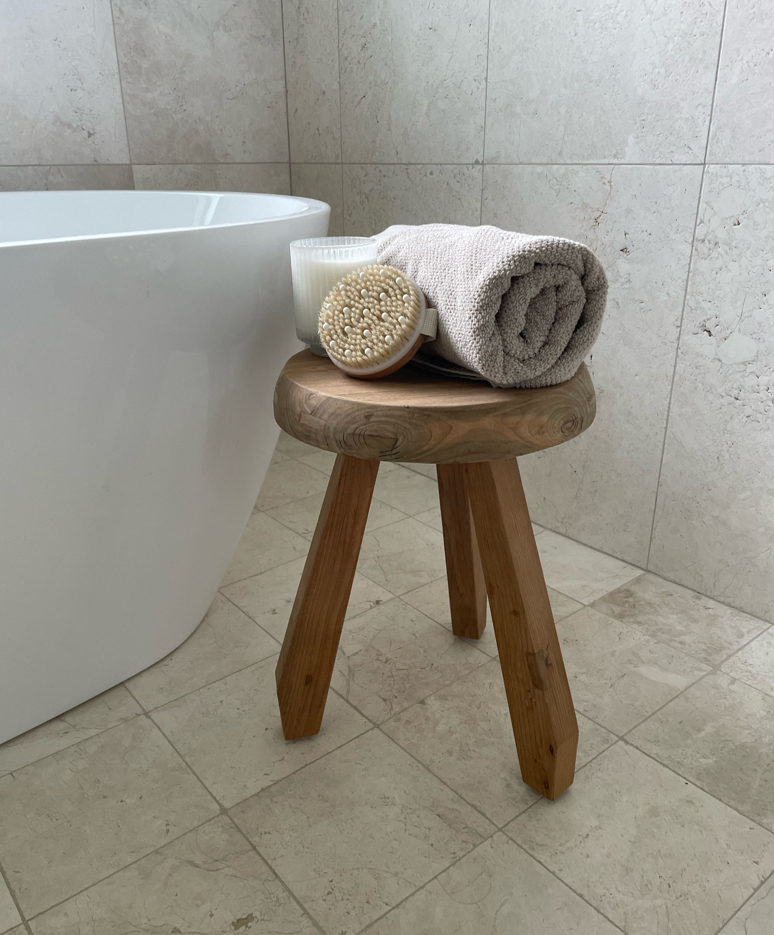Prettiest handmade teak stool! Perfect for in a shower or next to your tub 🤎

#LTKsalealert #LTKhome #LTKstyletip