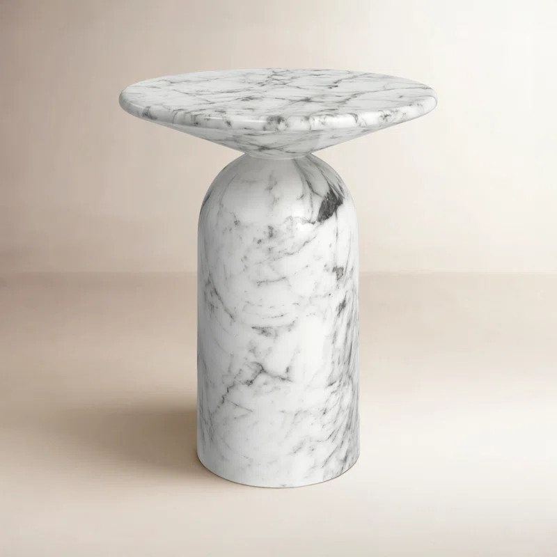 Dalissa Resin End Table with Marble Finish | Wayfair North America