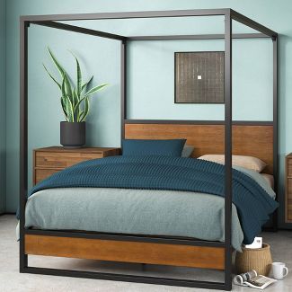 Suzanne Canopy Platform Bed Frame Brown - Zinus | Target