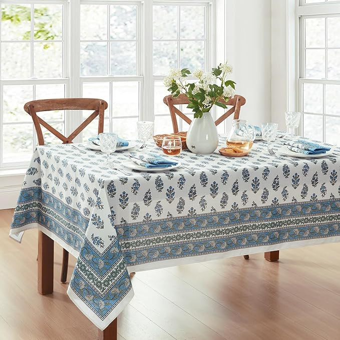 Elrene Home Fashions Tropez Paisley Block Print Coastal Stain & Water Resistant Indoor/Outdoor Fa... | Amazon (US)