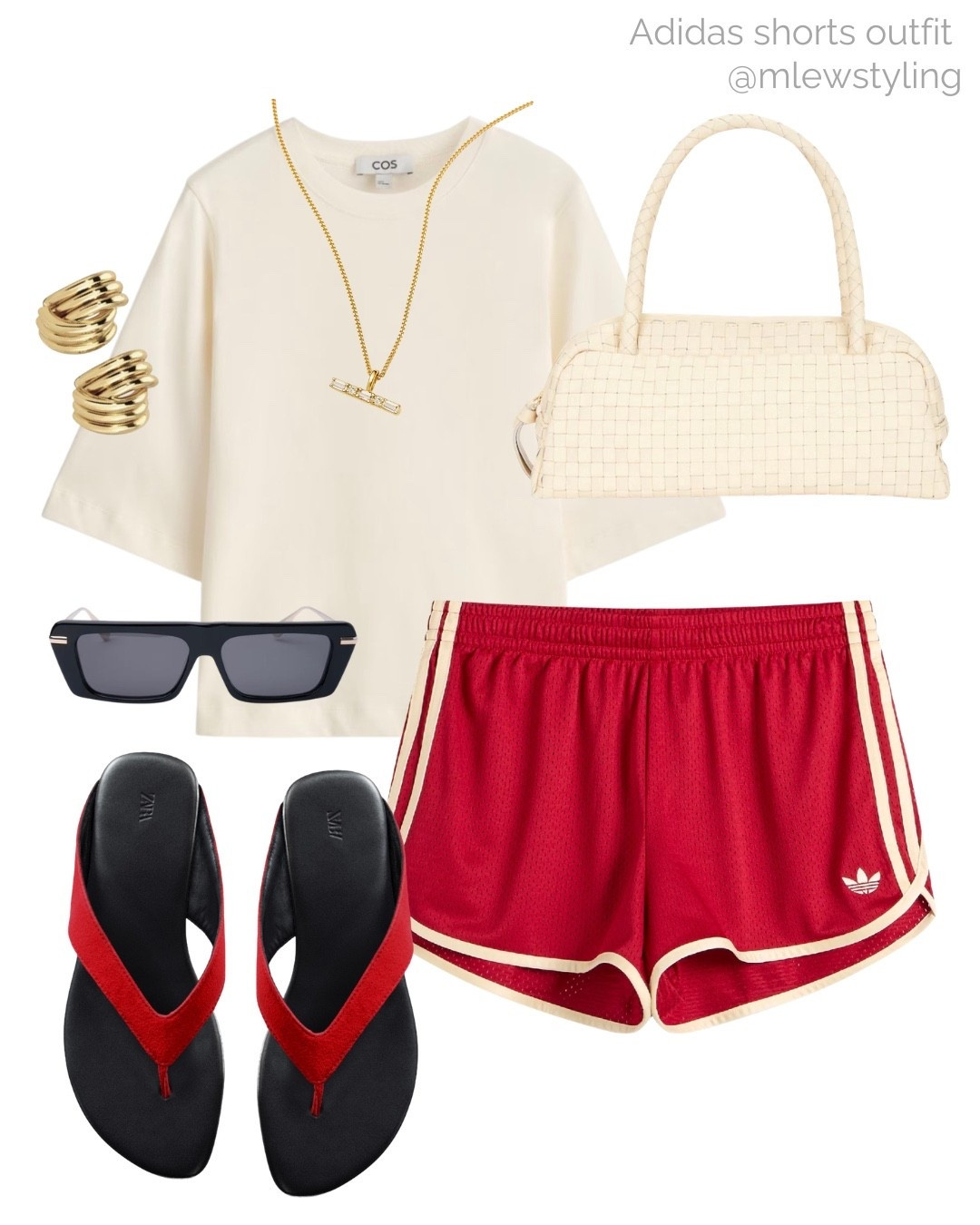 Red adidas sprinter shorts ❤️‍🔥

Tags: summer outfit, oversized COS t-shirt, Zara red flip flop sandals, black sunglasses, casual outfit, weekend look

#LTKsummer #LTKshoes #LTKbag