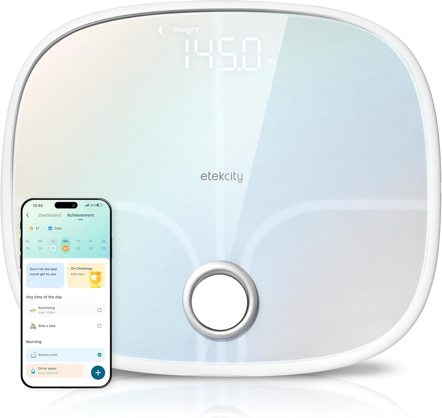 Etekcity Smart Rechargeable Scale for Body Weight, BMI, Fat, Muscle Mass, FSA&HSA Eligible, Digit... | Amazon (US)