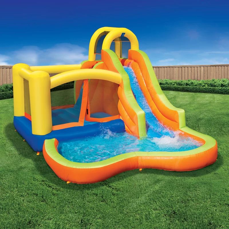 9' x 12' Inflatable Water Slide with Air Blower | Wayfair North America