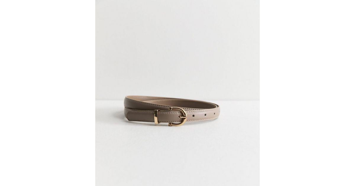 Mink Faux Leather Skinny Belt New Look | New Look (UK)