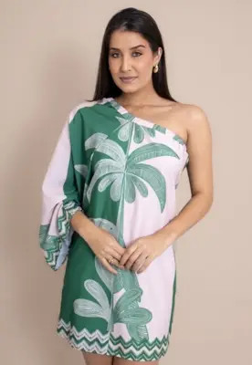 Vestido Feminino Curto Manga Mula Manca Nula Manga Estampado Verão Elegante Tendência Moderna M... | Dafiti (BR)