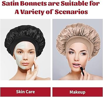 2Pcs Silk Bonnet for Sleeping, Satin Hair Bonnets, Soft Elastic Band Silk Sleep Cap, Hair Wrap fo... | Amazon (US)