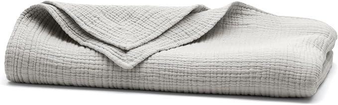 BOLL & BRANCH Dream Throw Blanket - One Size, Mist - Luxury 100% Organic Cotton - Soft, Lightweig... | Amazon (US)