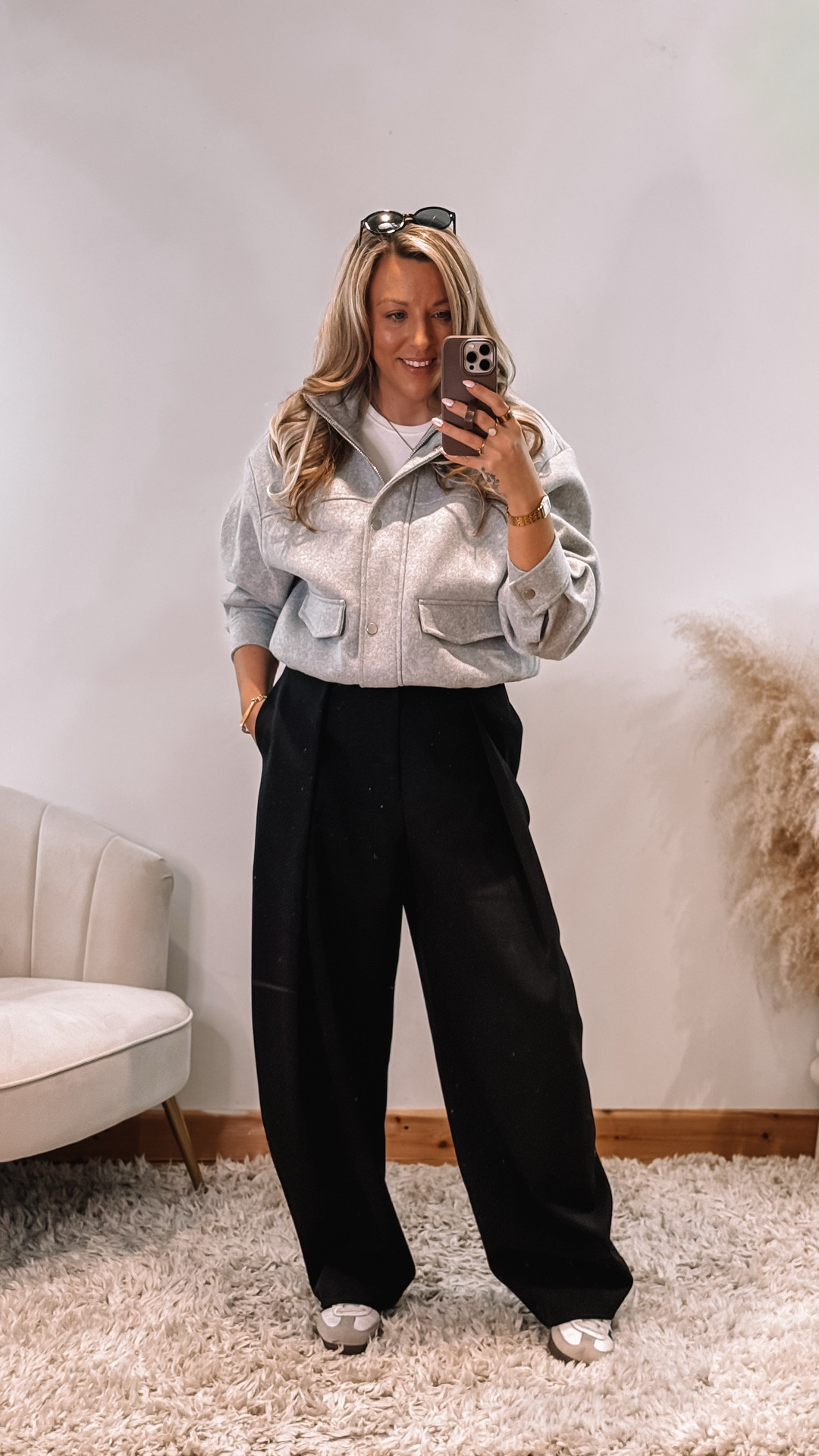 Simple outfit, but make it cool 😎✨

High-waisted pleat trousers, a relaxed baby tee, classic trainers and a bomber jacket = instant outfit win 🤍

It’s comfy, it’s chic, and it’s one of those looks that actually gets noticed without trying too hard 👌

Would you wear this? 👇

simple but cool outfit, high waisted pleat trousers outfit, baby tee outfit ideas, bomber jacket style, casual chic outfits, effortless mum style, trainers outfit inspiration, everyday cool outfits, elevated basics outfit, easy street style outfit

#mumstyle #casualchic #everydaystyle #effortlessfashion #highstreetstyle