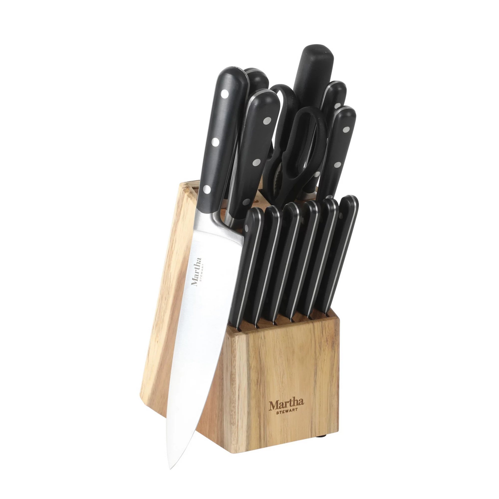 Martha Stewart Eastwalk 14-Piece Matte Knife Block Cutlery Set | Kohl's
