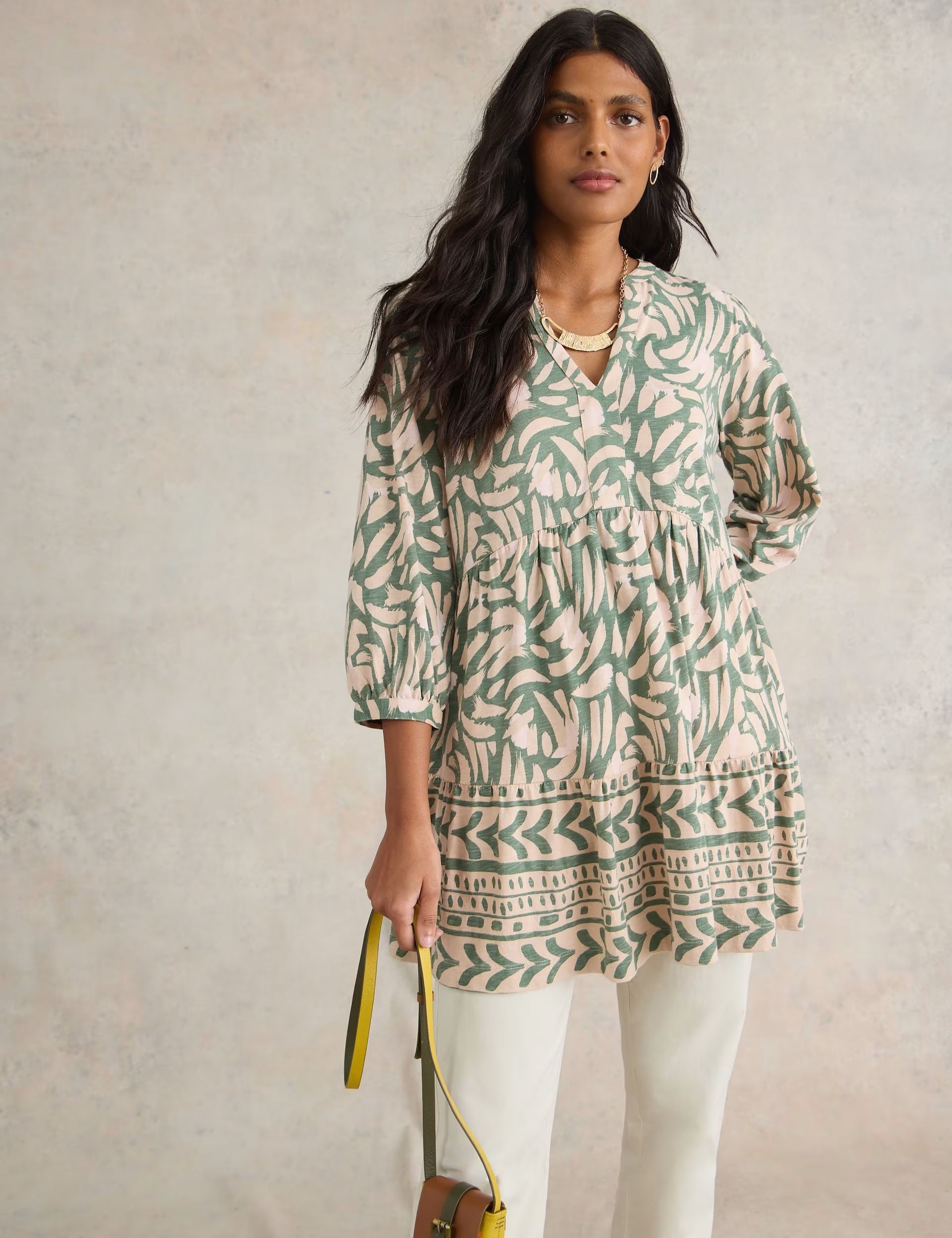 Pure Cotton Printed V-Neck Tunic | Marks & Spencer (UK)