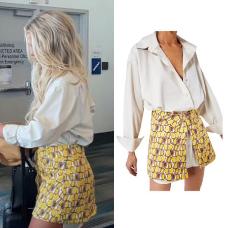 Madison LeCroy's White Printed Shirt Dress is by Alexis // Shop Similar 