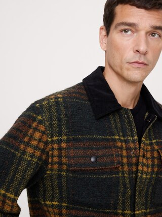 Plaid Bouclé Trucker Jacket | Banana Republic (CA)