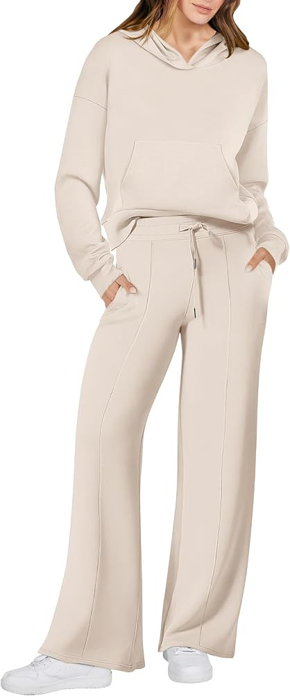 ANRABESS Womens Two Piece Outfits Hoodies Sweatsuits Fall Casual Loose Wide Leg Sweat Lounge Sets... | Amazon (US)