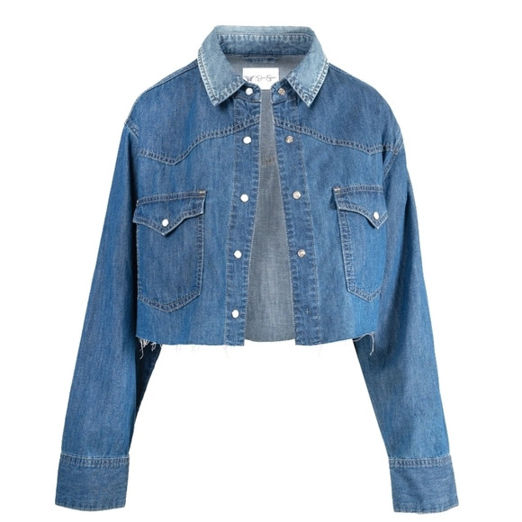 Jessica Simpson Women's Cropped Denim Western Shirt,G_2 | Poshmark