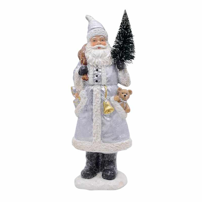 Providence Silver Christmas Santa Decor, 13" | At Home