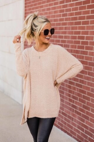 Uncomplicate My Life Taupe Pullover | The Pink Lily Boutique