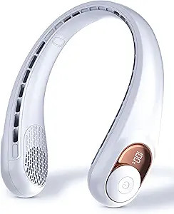 Neck Fan, Personal Fan with LED Display, USB-C Rechargeable, 4000mAh-Battery, 3-Speed Adjustment ... | Amazon (US)