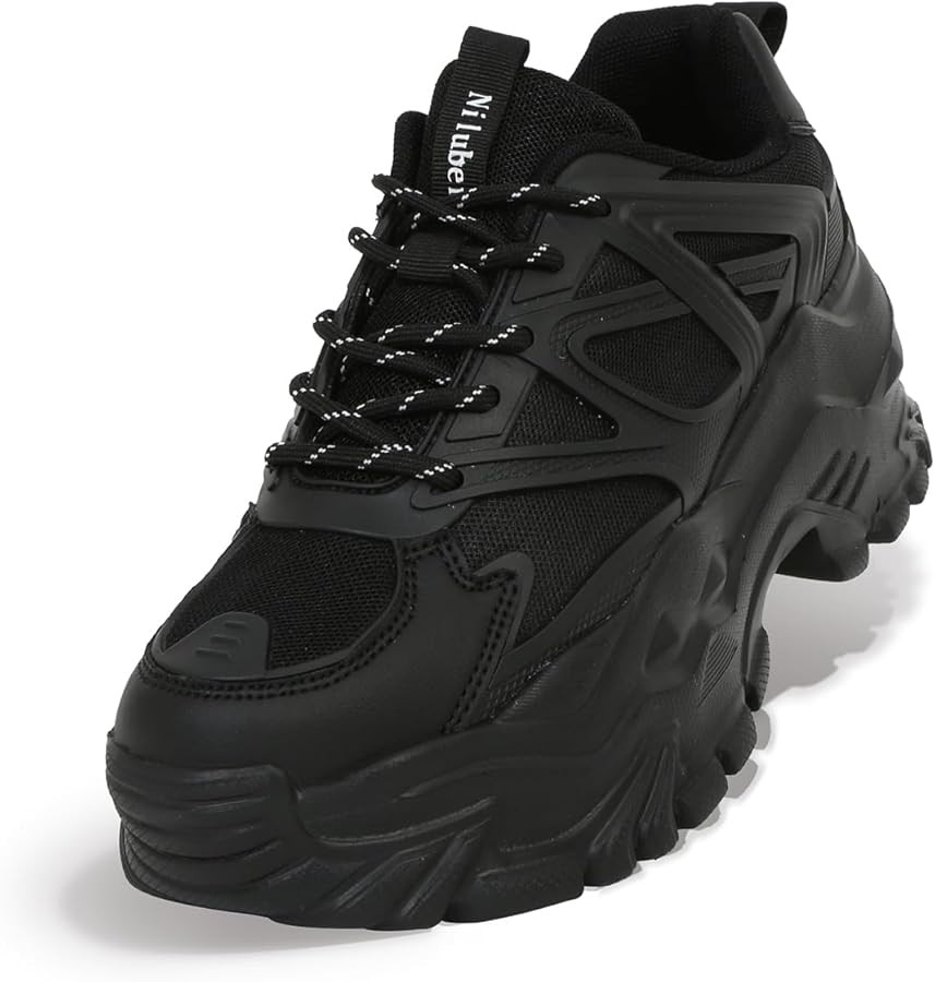 Niluber Chunky Sneakers for Women White Black Red Purple Platform Sneakers Comfortable Casual Lac... | Amazon (US)