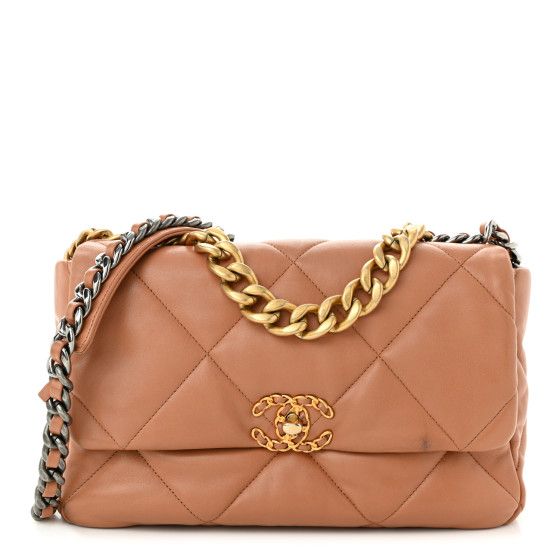 Lambskin Quilted Large Chanel 19 Flap Brown | FASHIONPHILE (US)