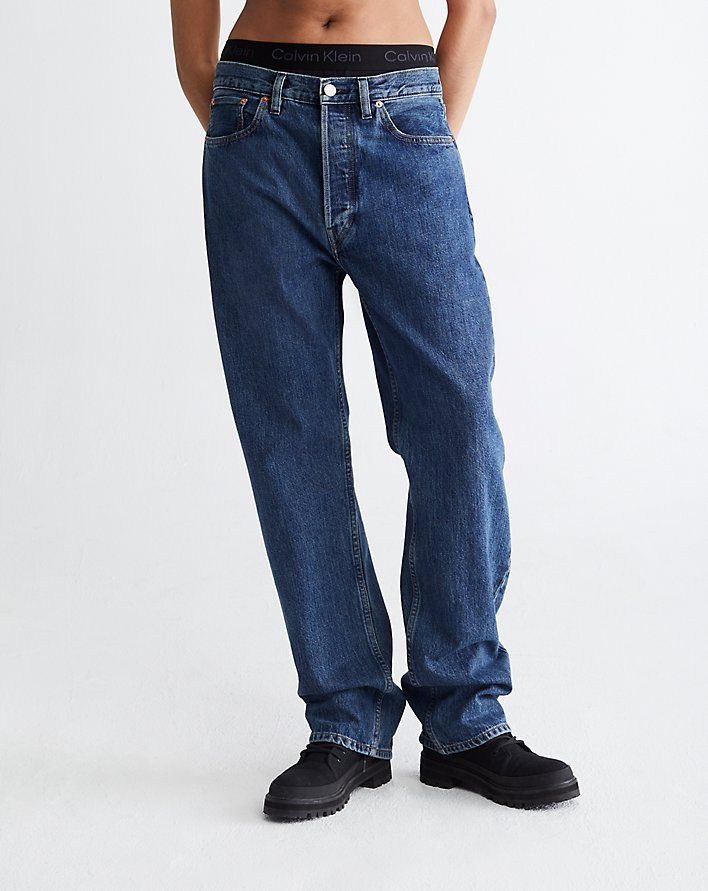 Standards Stone Indigo Rinse Straight Leg Jeans | Calvin Klein | Calvin Klein (US)