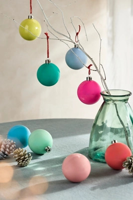 3" Enamel Glass Bauble Ornaments, Set of 16 | Terrain
