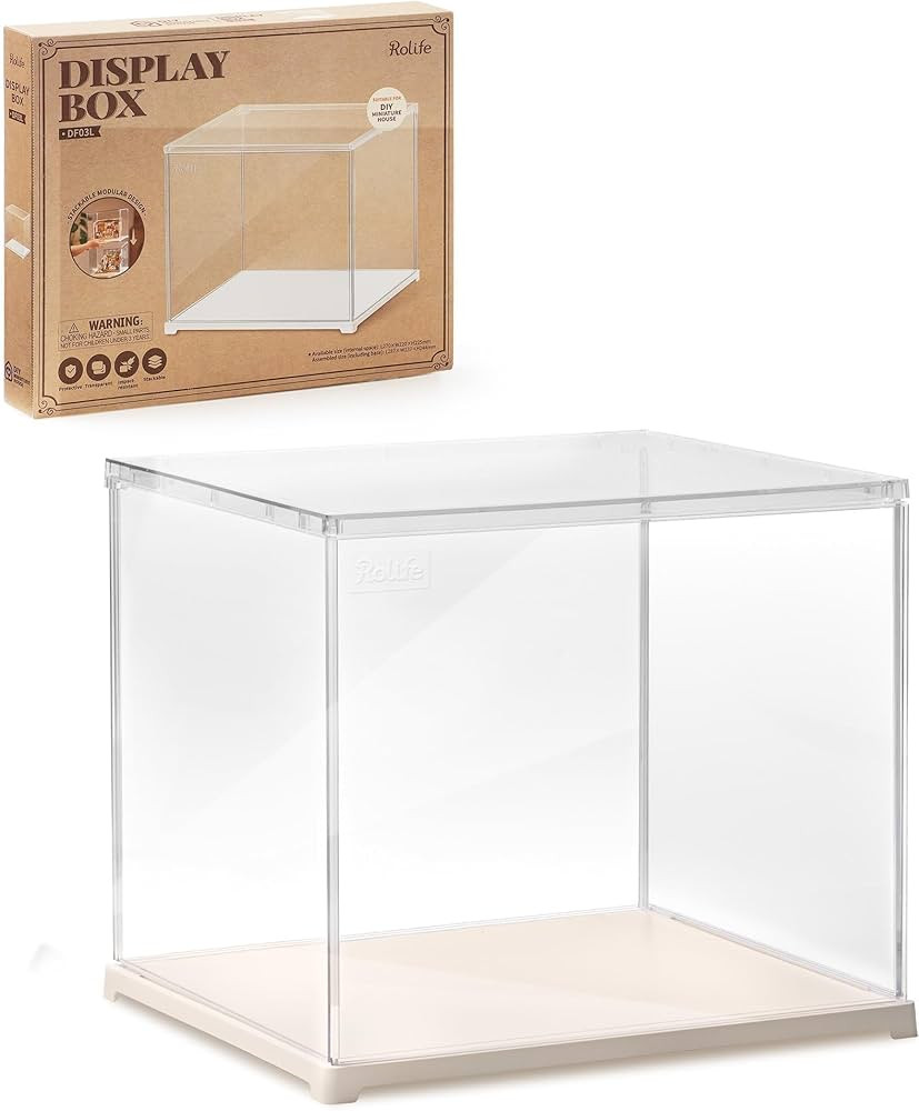 Rolife Clear Acrylic Display Case for Hobby Collectibles, Easy Assemble Dust Cover Showcase Clear... | Amazon (US)