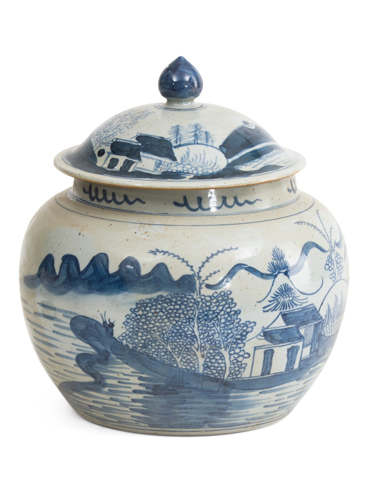 9.5x11 Porcelain Landscape Jar With Lid | TJ Maxx