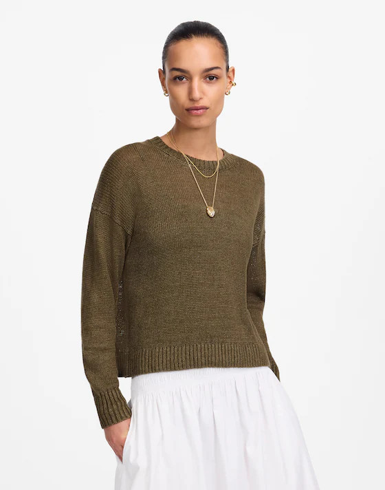 Linen Drop-Shoulder Sweater | Madewell