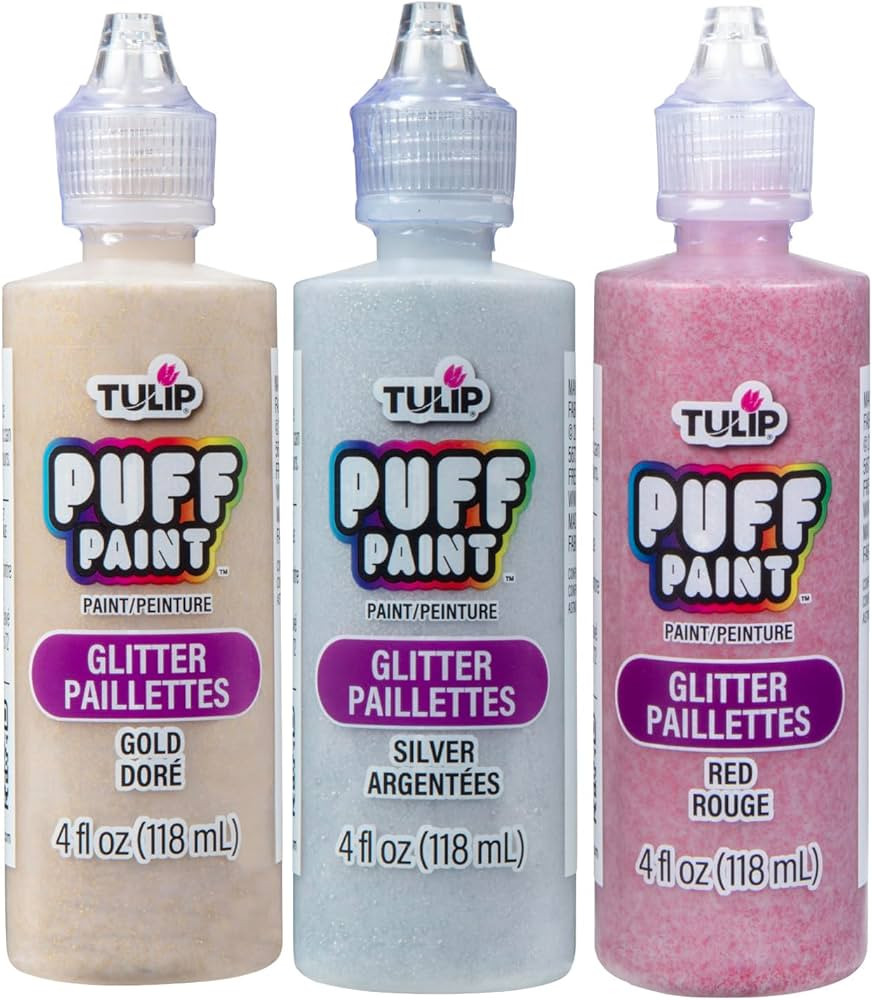 Tulip Puff Fabric Paint, Permanent Craft Paint for Clothes, DIY Projects, Notoxic, 4 fl oz 3-Pack... | Amazon (US)