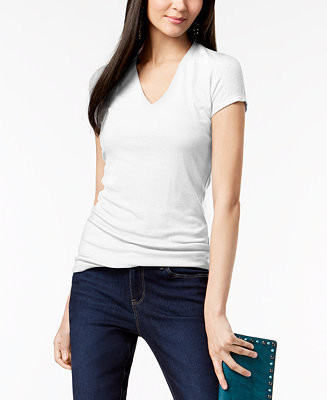 INC International Concepts Women's Ribbed V-Neck Top, Created for Macy's & Reviews - Tops - Women... | Macys (US)
