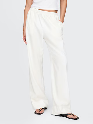 Linen-Blend Easy Wide-Hem Pants | Gap (US)