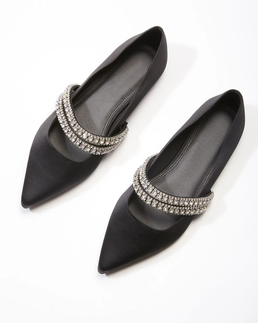 Spellbound Rhinestone Pointed Flats | VICI