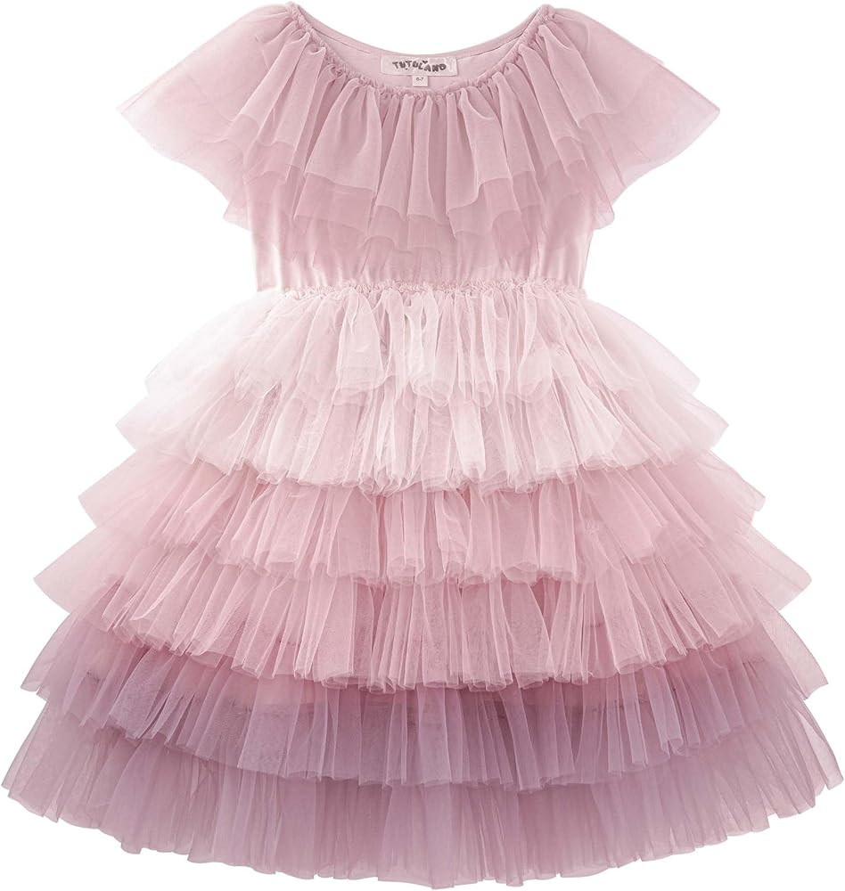 Tutu Dress for Girls - Gradient Sleeveless Tulle Dress Tiered Layered Toddler Dress for Wedding B... | Amazon (US)