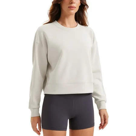 CRZ YOGA Womens SoftAura Crewneck Sweatshirt Long Sleeve Workout Casual Pullover Basic Fall Tops | Walmart (US)