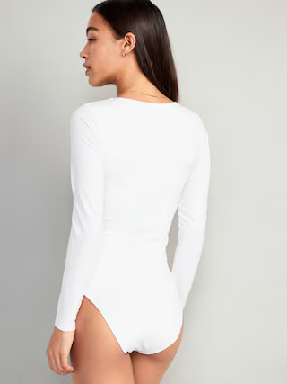 Long-Sleeve Square-Neck Bodysuit for Women | Old Navy (US)