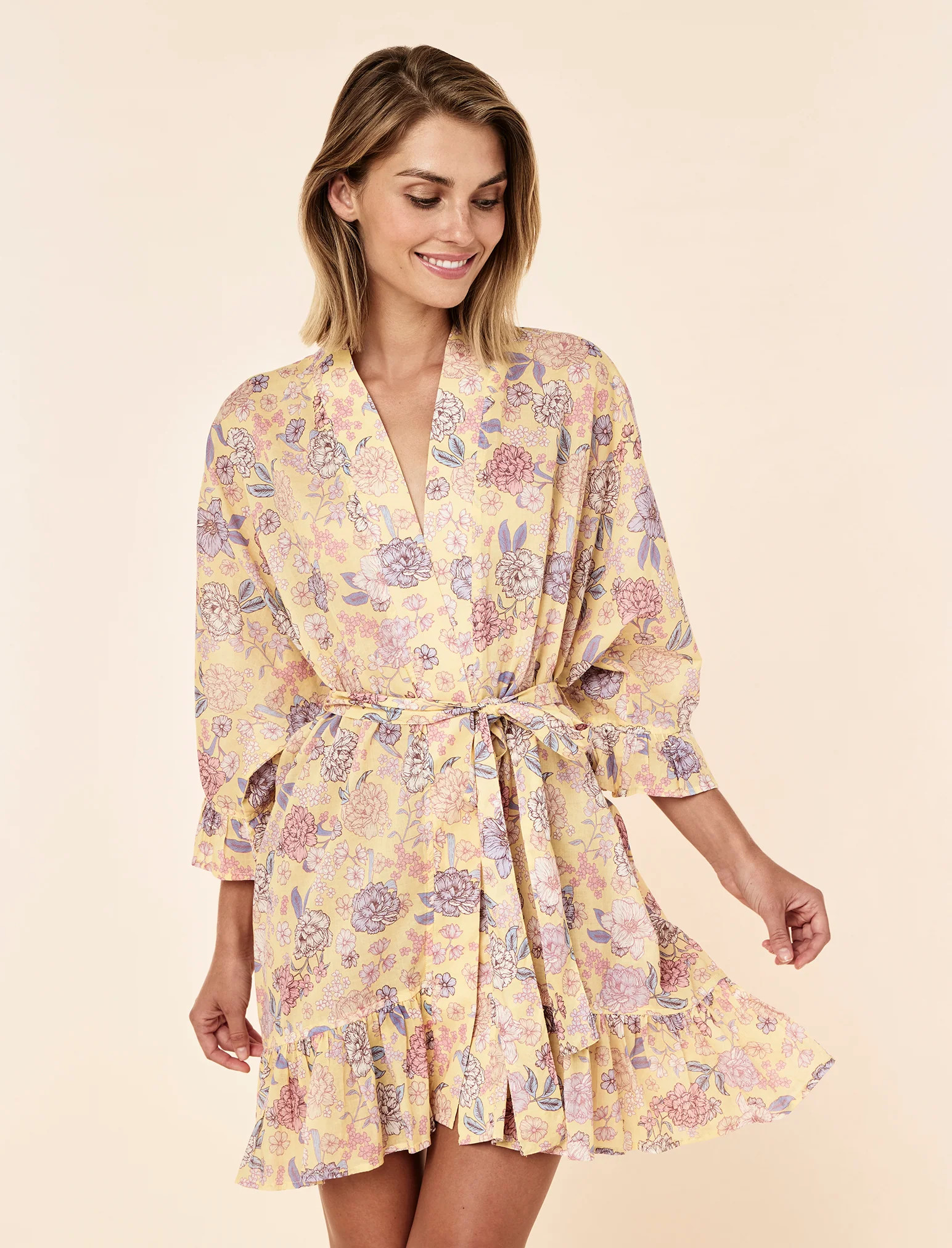 Karolina Midi Frill Robe | Papinelle Sleepwear US