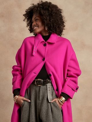 Italian Melton Cocoon Coat | Banana Republic (US)