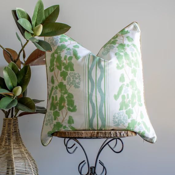 Lulie Wallace Clara Soft Green Custom Designer Throw Pillow, Madison Pillow Cover | Etsy (US)