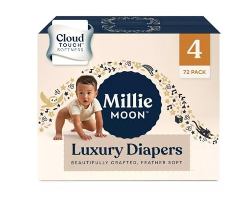 Millie Moon Diapers Sizes 1-6 Luxury Diapers COUCHES DE Luxe (Choose Size) (Size 4-72 Diapers (22lbs-33lbs)) | Amazon (US)